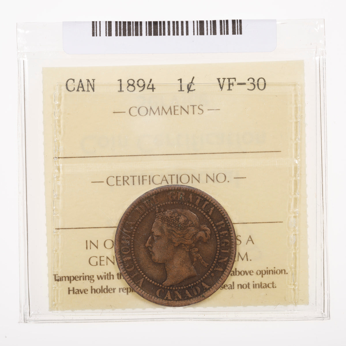 1 Cent 1894 ICCS VF-30