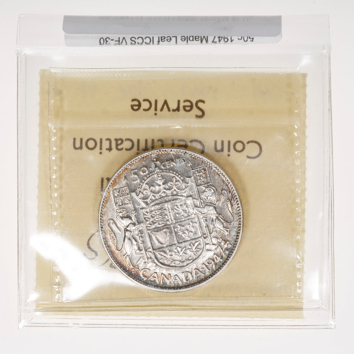 50 Cent 1947 Maple Leaf ICCS VF-30