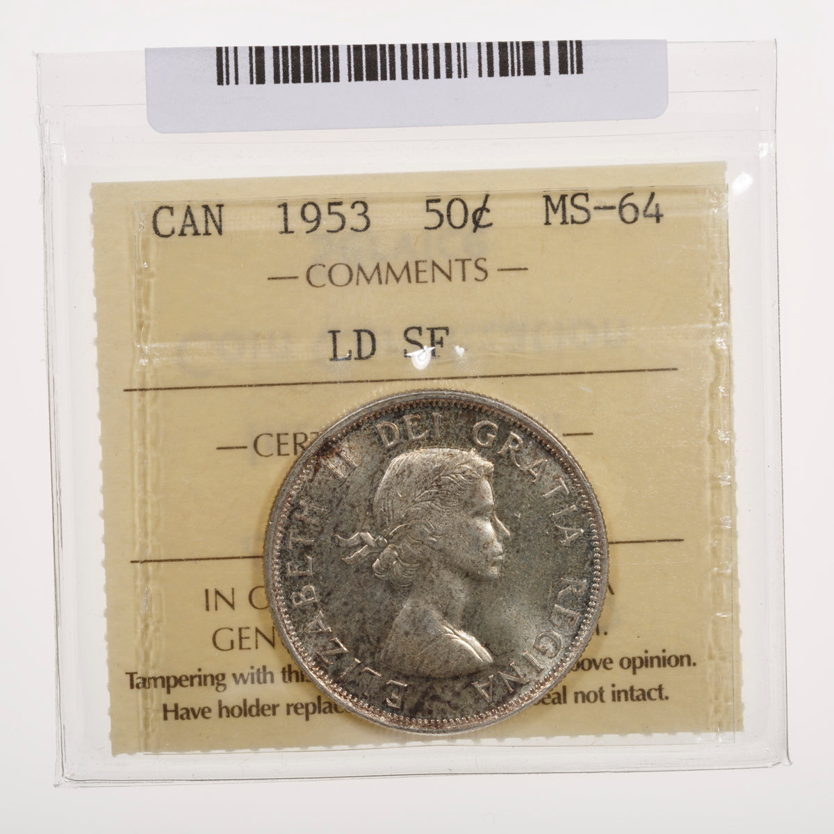 50 Cent 1953 LD SF ICCS MS-64