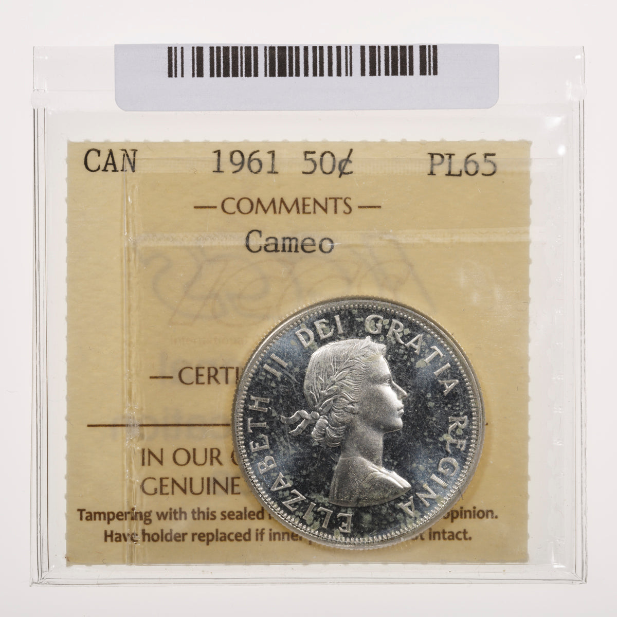 50 Cent 1961 Cameo ICCS PL-65