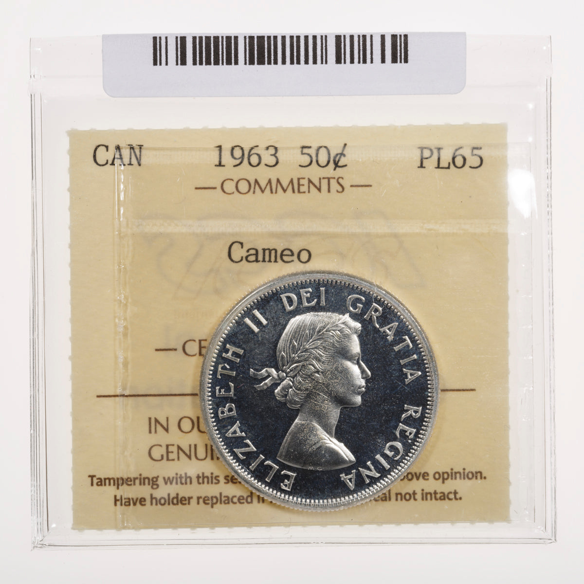 50 Cent 1963 Cameo ICCS PL-65