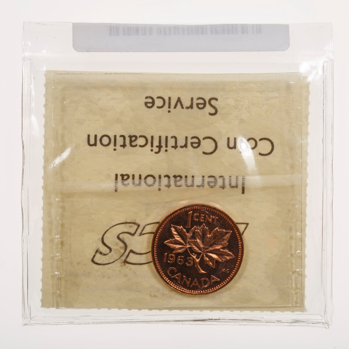 1 Cent 1963 Red; Heavy Cameo ICCS PL-66