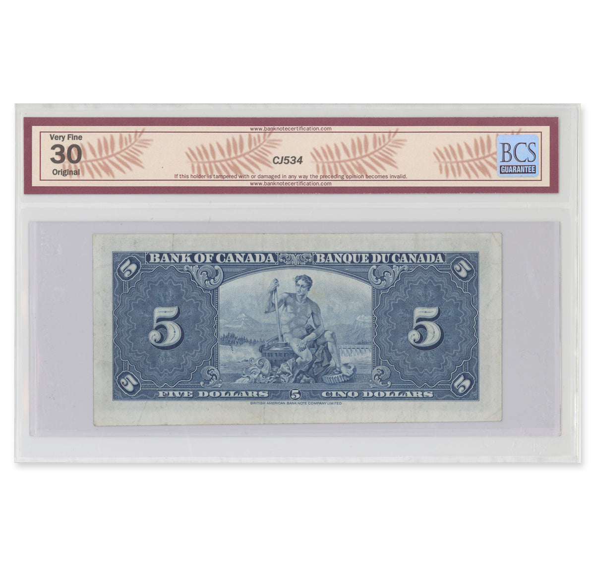 $5 1937 BC-23b Gordon-Towers Prefix T/C BCS VF-30