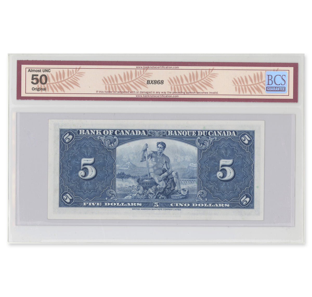 $5 1937 BC-23b Gordon-Towers Prefix U/C BCS AU-50