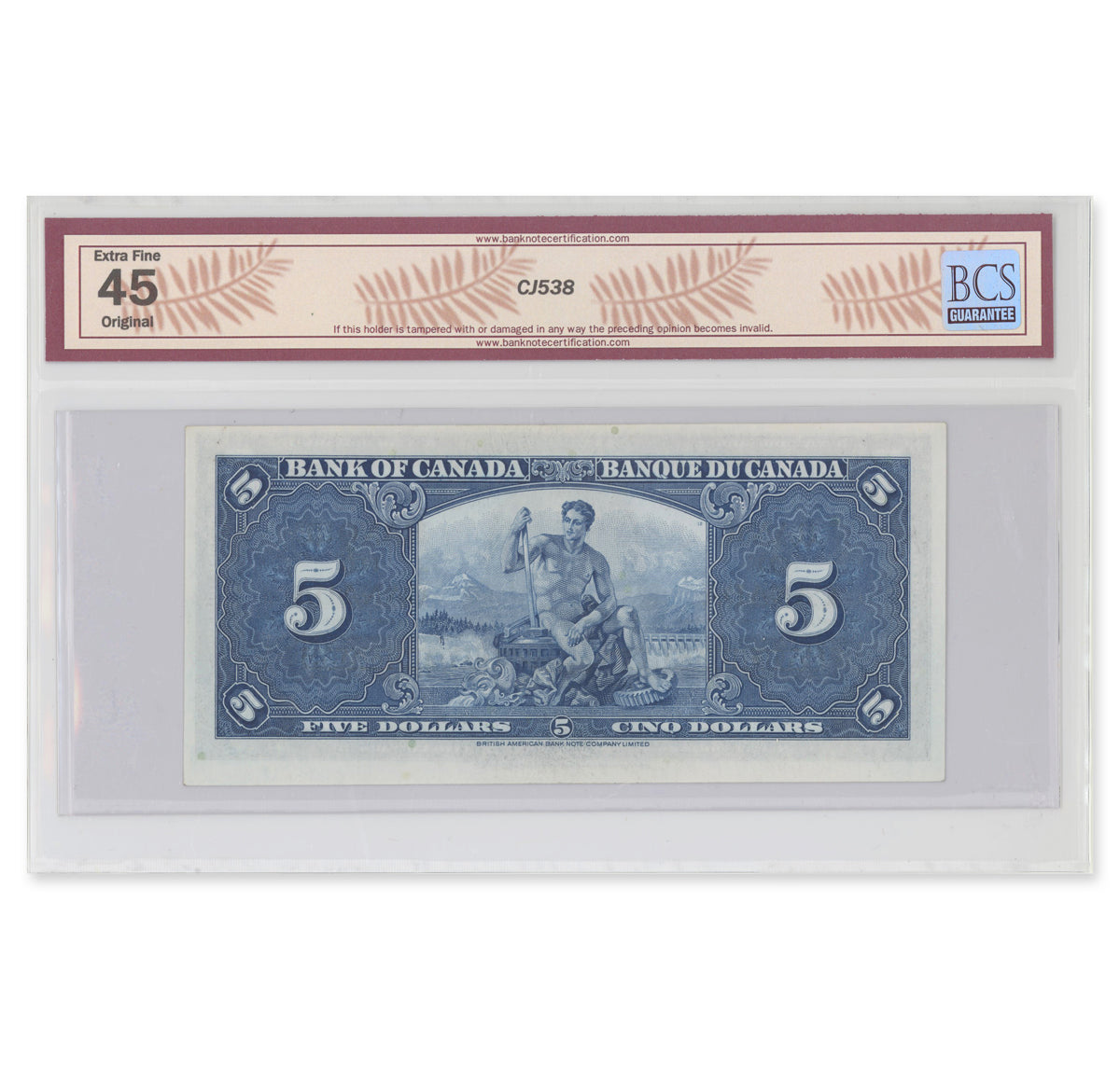 $5 1937 BC-23c Coyne-Towers Prefix Y/C BCS EF-45