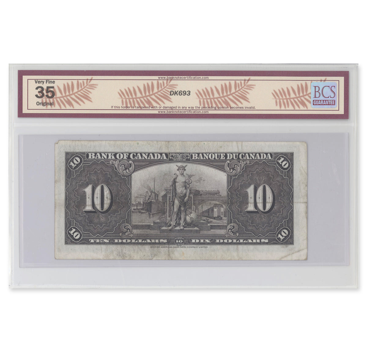 $10 1937 BC-24b Gordon-Towers Prefix Y/D BCS VF-35