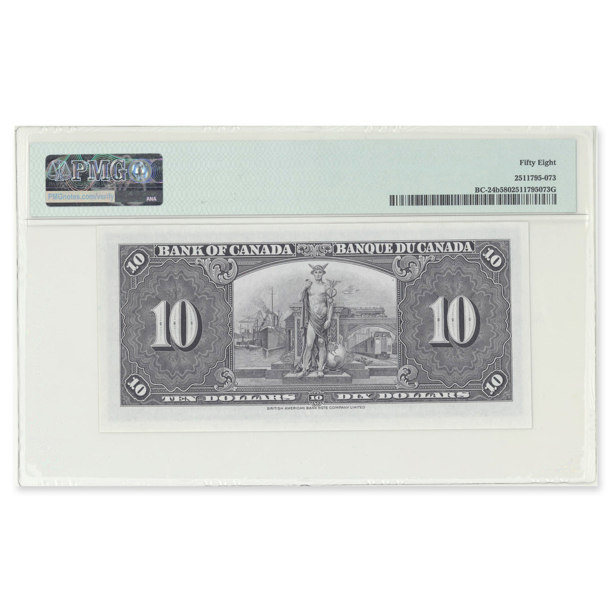 $10 1937 BC-24b Gordon-Towers Prefix T/D PMG AU-58