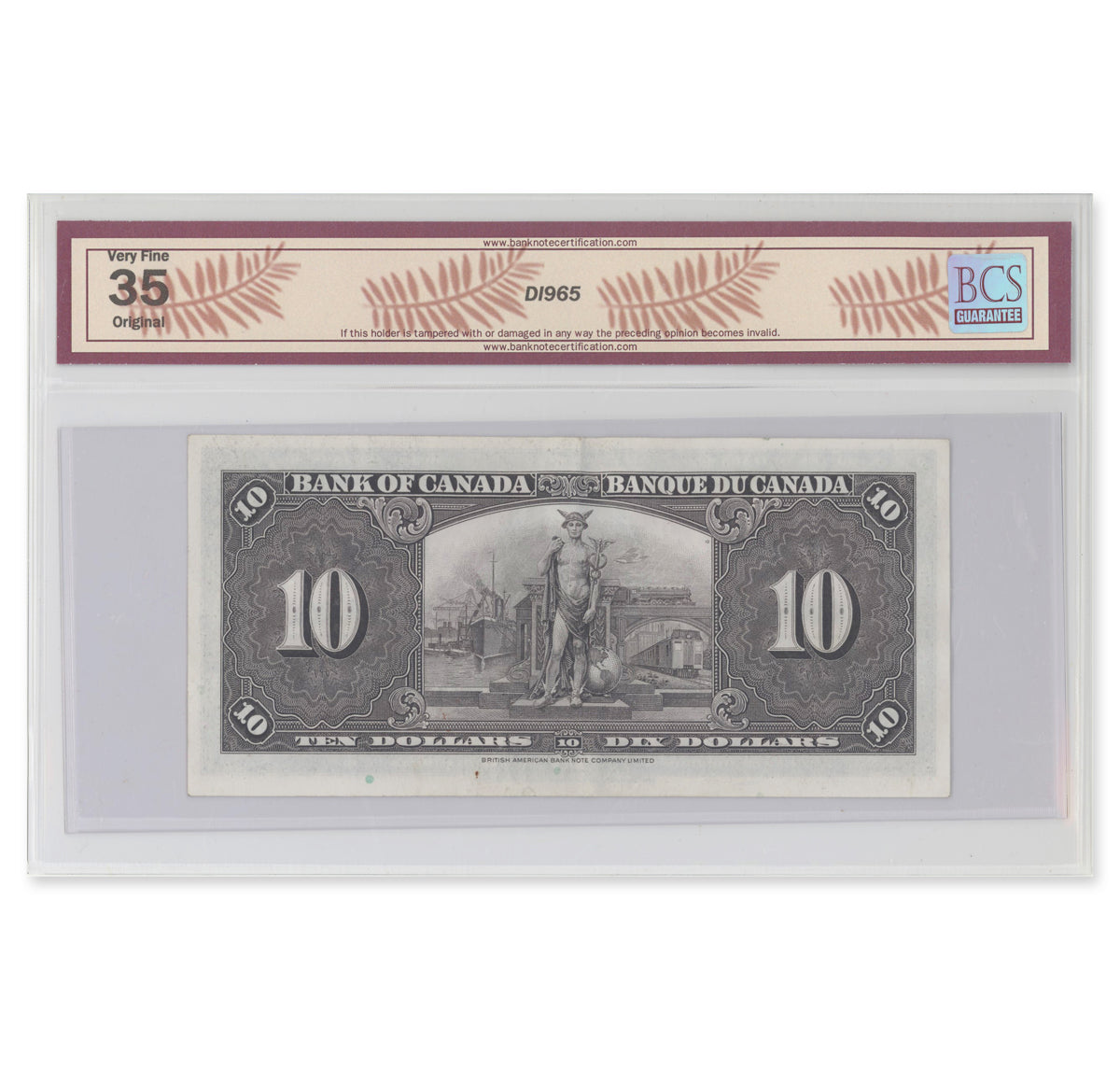 $10 1937 BC-24c Coyne-Towers Prefix A/T BCS VF-35