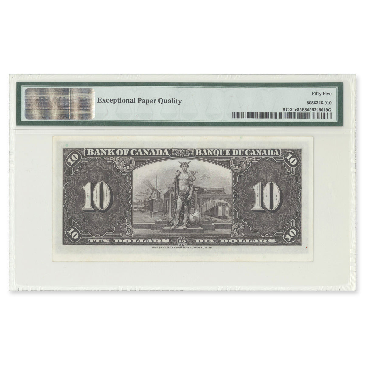 $10 1937 BC-24c Coyne-Towers Prefix C/T PMG AU-55