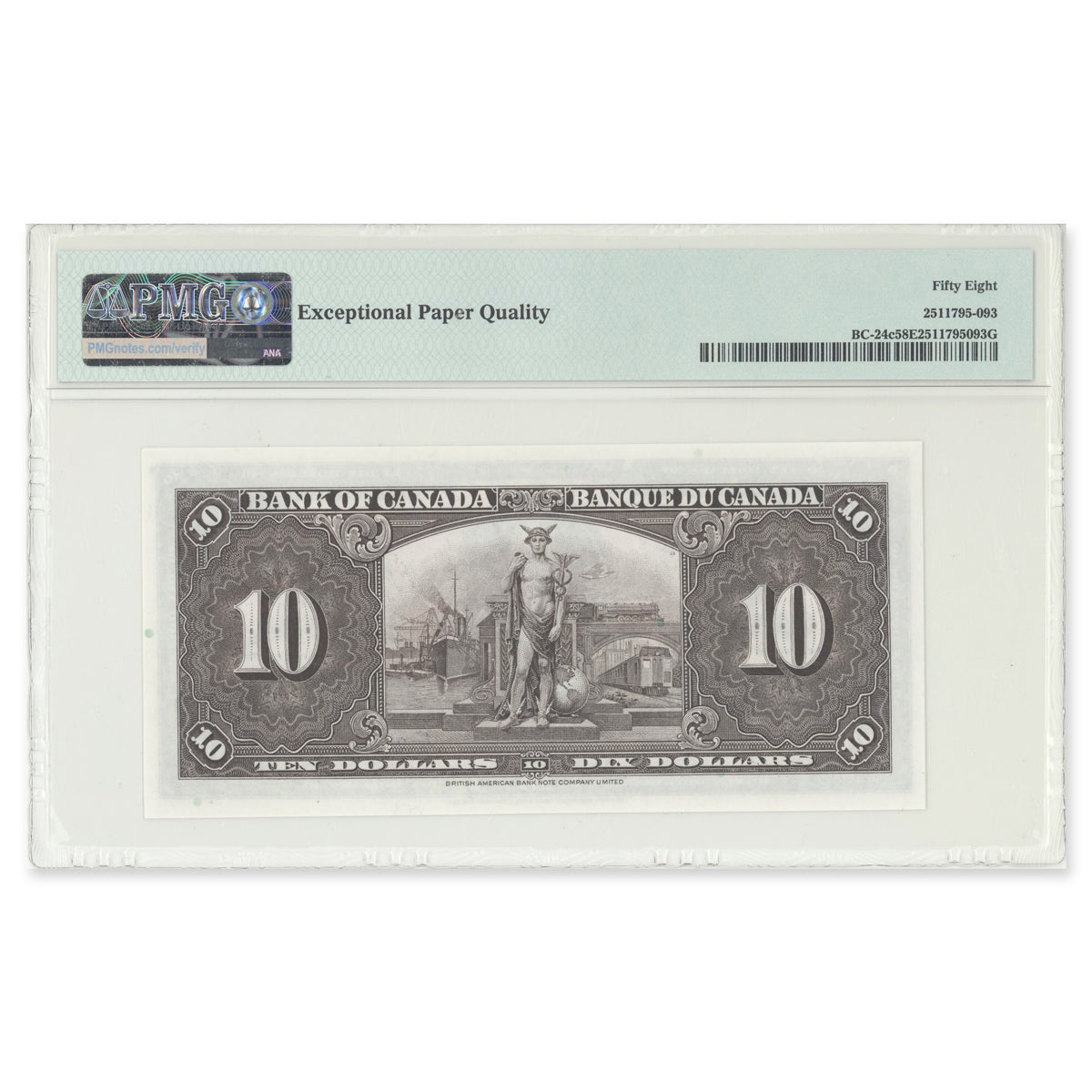 $10 1937 BC-24c Coyne-Towers Prefix D/T PMG AU-58