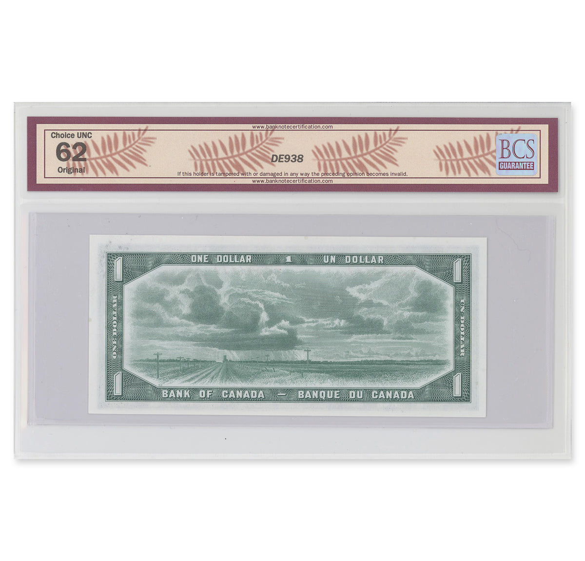 $1 1954 Devil's Face Series BC-29b Beattie-Coyne Prefix S/A BCS UNC-62