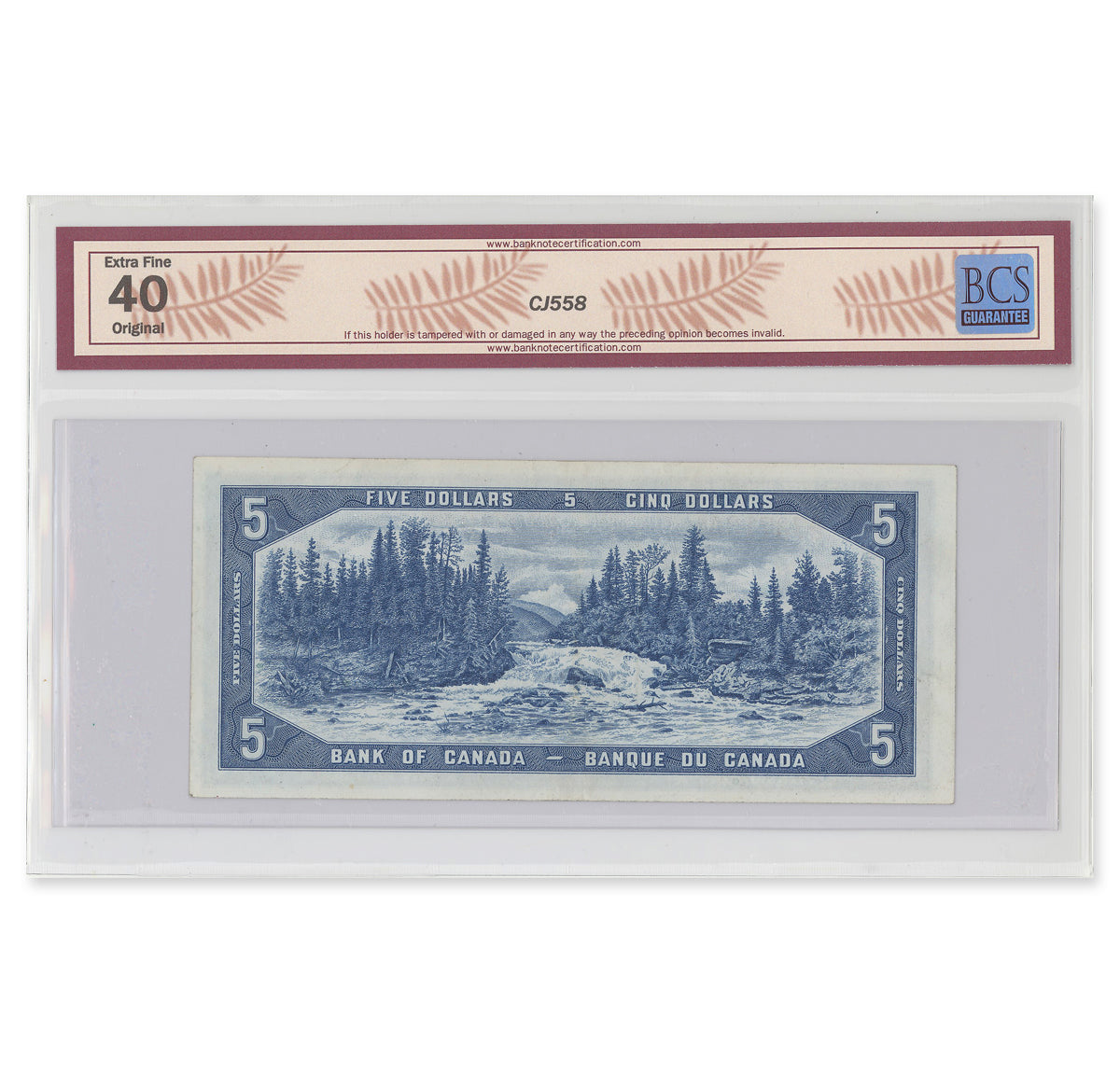 $5 1954 Devil's Face Series BC-31b Beattie-Coyne Prefix D/C BCS EF-40