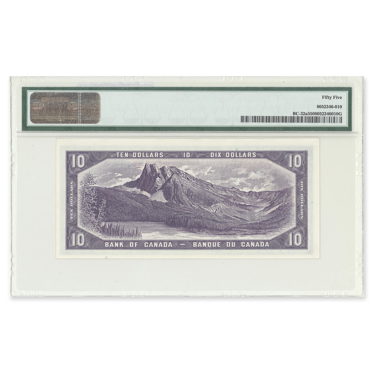 $10 1954 Devil's Face Series BC-32a Coyne-Towers Prefix C/D PMG AU-55