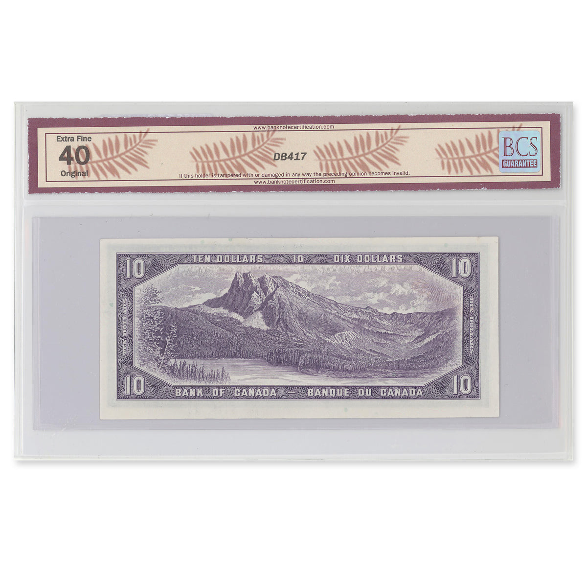 $10 1954 Modified Series BC-40b Beattie-Rasminsky Prefix W/T BCS EF-40