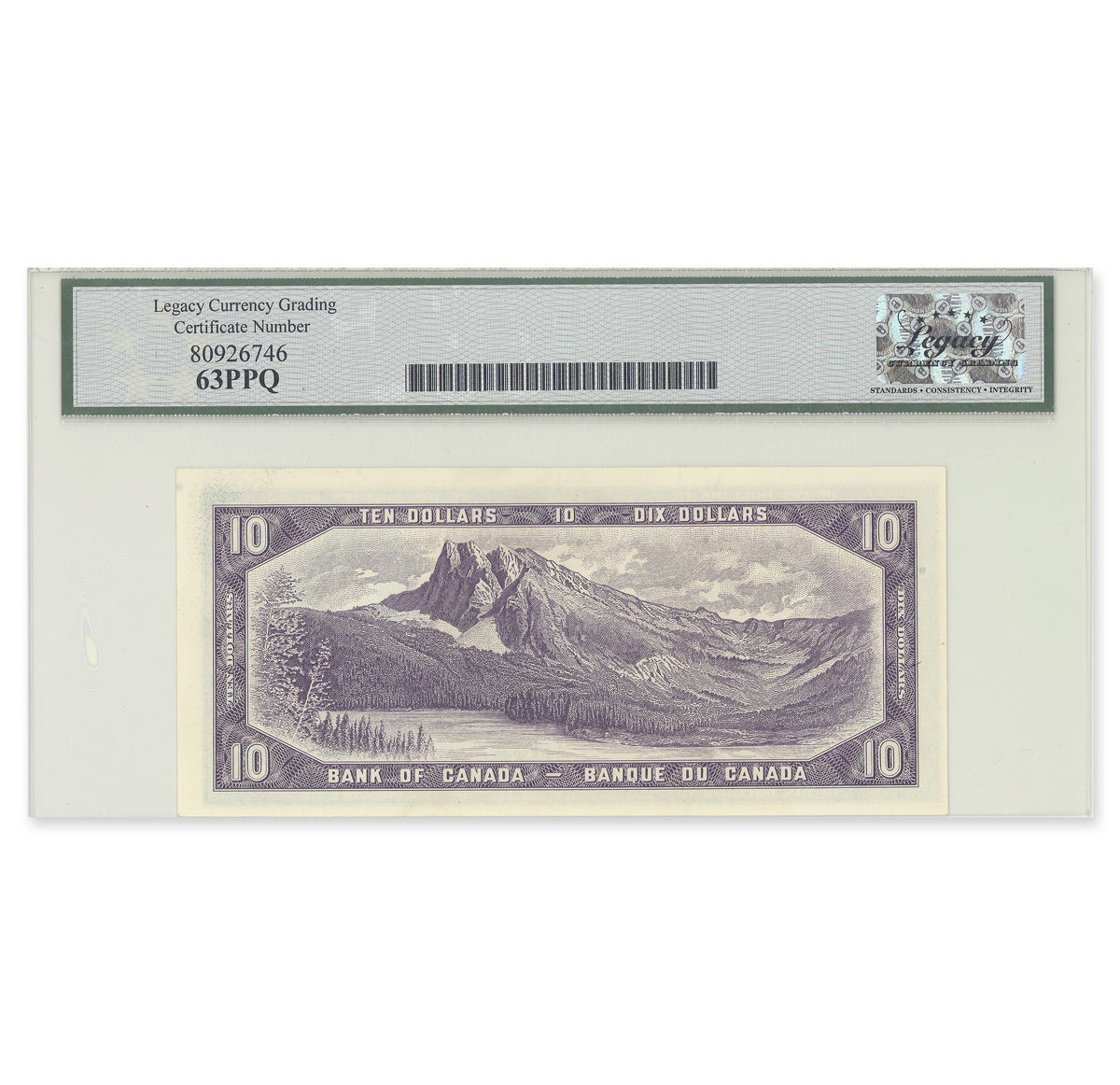 $10 1954 Modified Series BC-40b Beattie-Rasminsky Prefix I/V Legacy CUNC-63