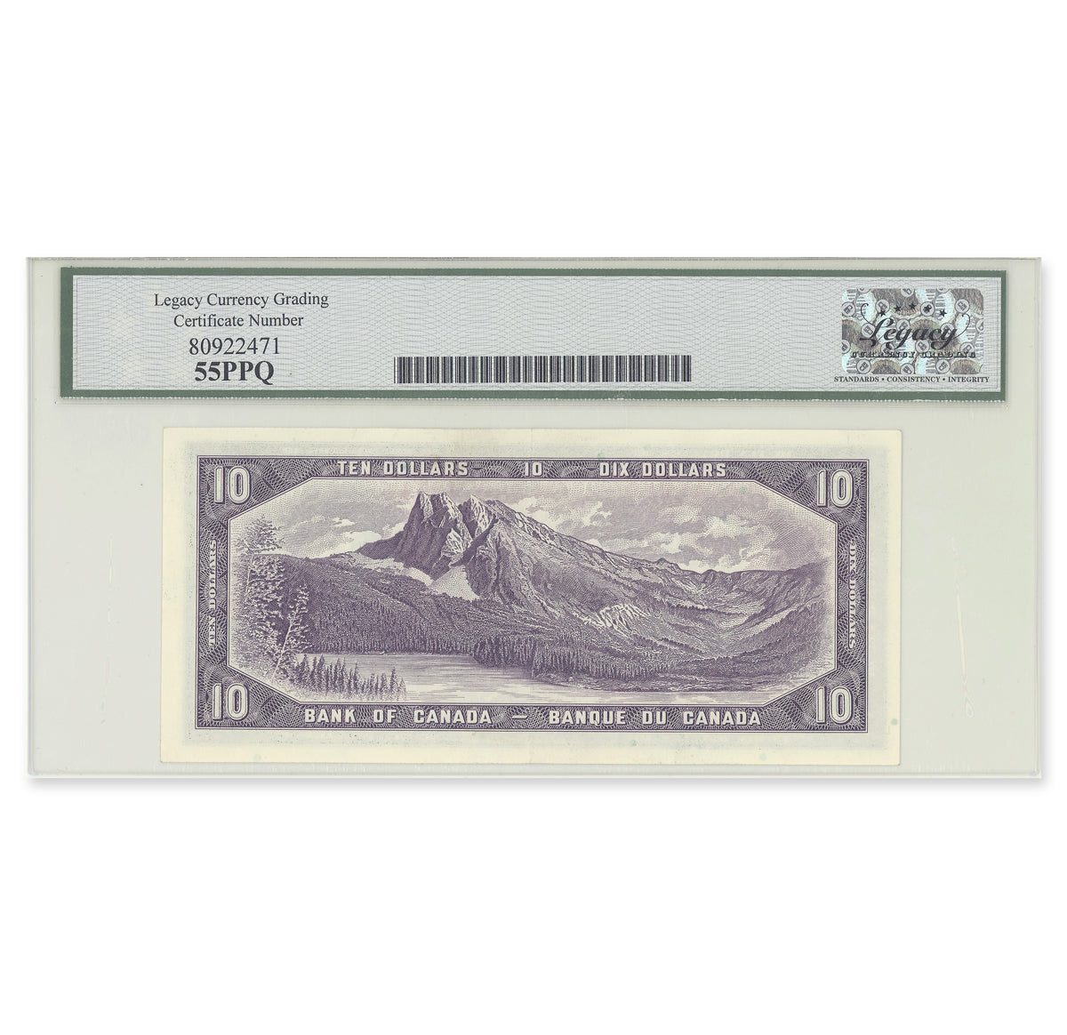 $10 1954 Modified Series BC-40b Beattie-Rasminsky Prefix Z/T Legacy AU-55