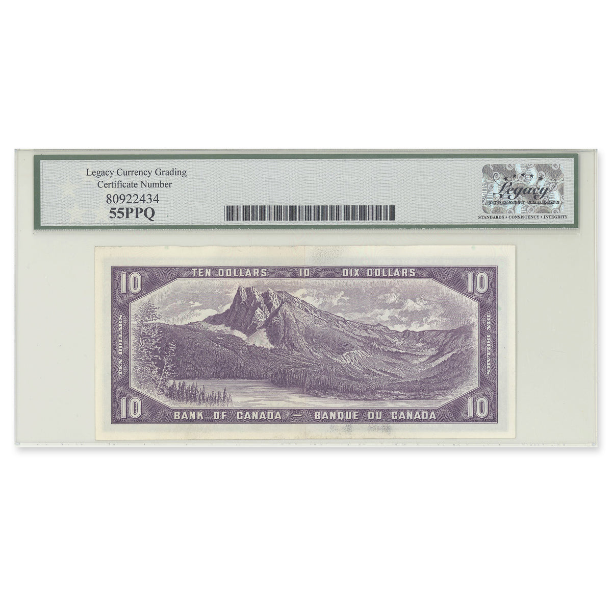 $10 1954 Modified Series BC-40b Beattie-Rasminsky Prefix G/T Legacy AU-55