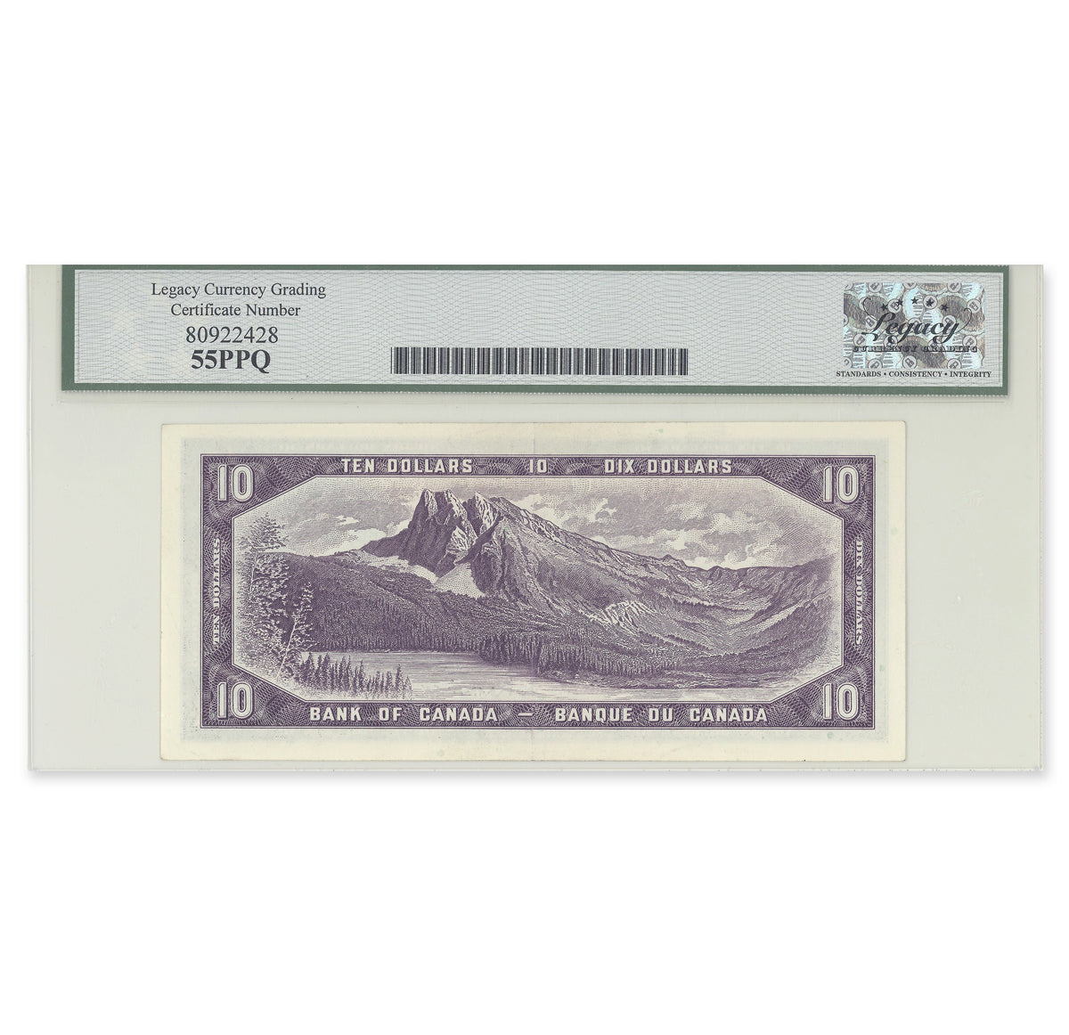 $10 1954 Modified Series BC-40b Beattie-Rasminsky Prefix F/T Legacy AU-55