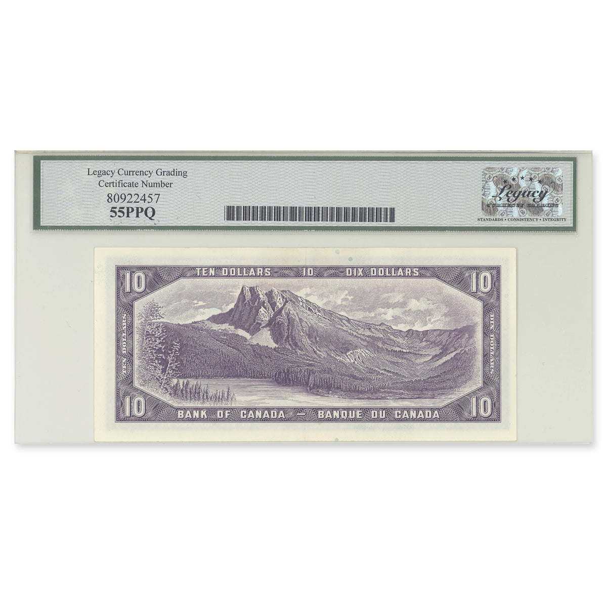 $10 1954 Modified Series BC-40b Beattie-Rasminsky Prefix Y/T Legacy AU-55