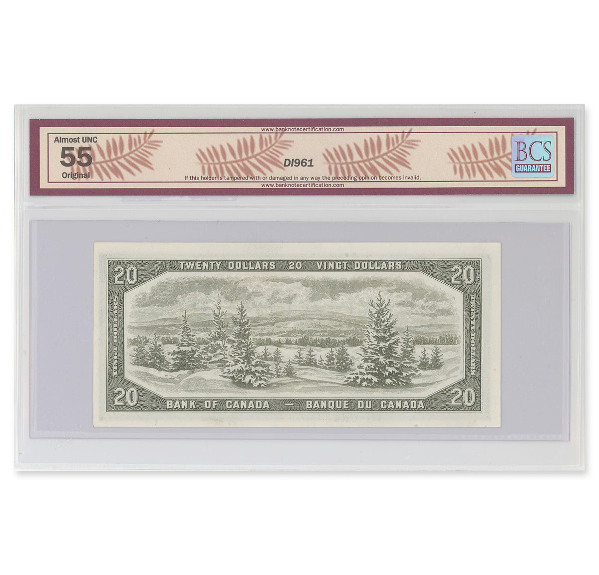 $20 1954 Modified Series BC-41b Beattie-Rasminsky Prefix A/W BCS AU-55