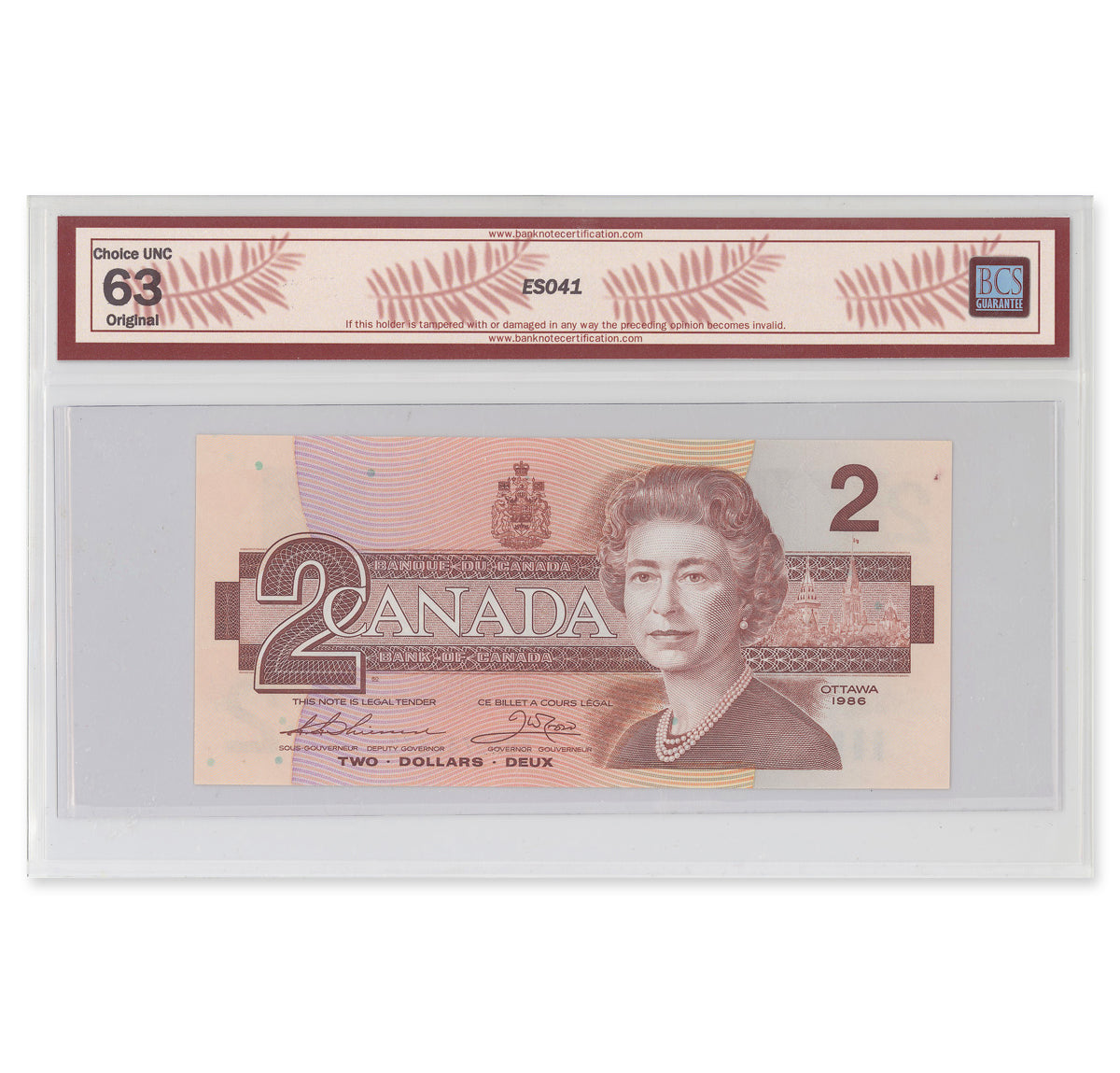 $2 1986 BC-55b-N1-iii Thiessen-Crow Prefix BUN BCS CUNC-63