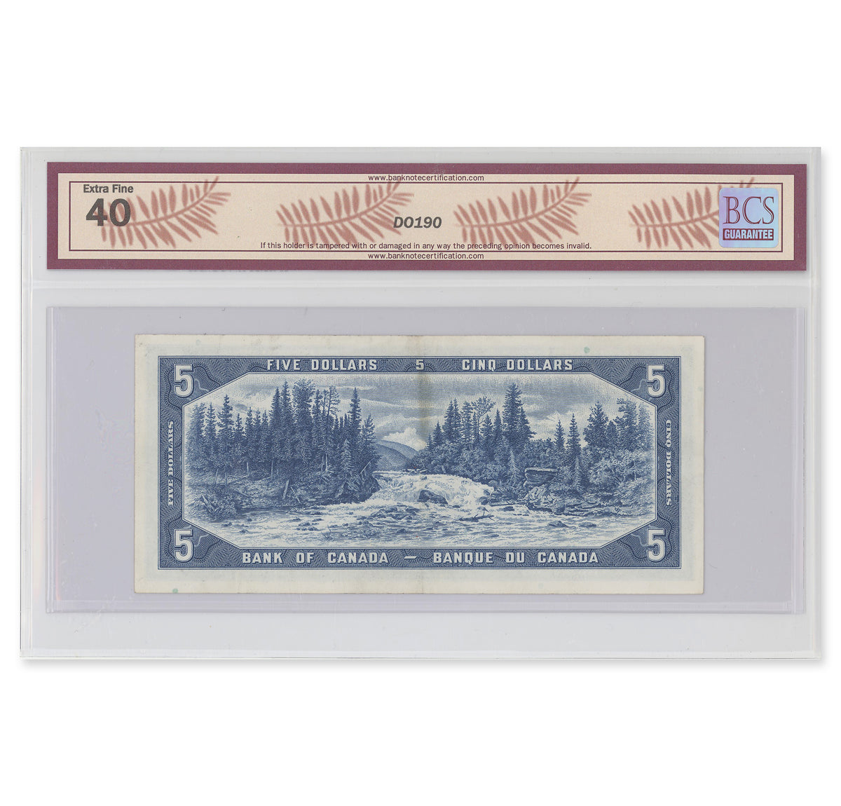 $5 1954 Modified Series BC-39bA Beattie-Rasminsky Prefix *N/X BCS EF-40