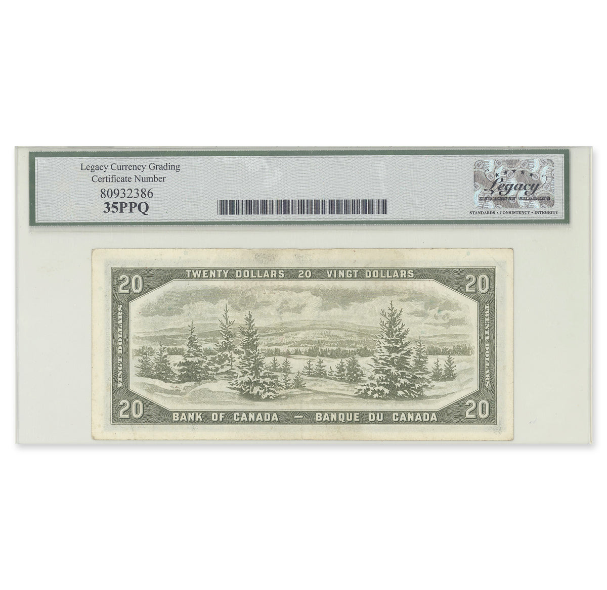 $20 1954 Modified Series BC-41bA Beattie-Rasminsky Prefix *V/E Legacy VF-35