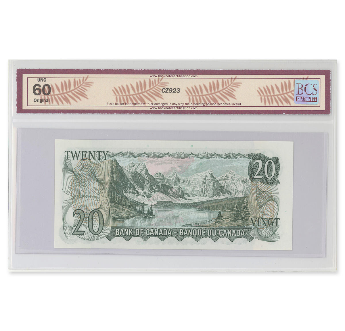 $20 1969 BC-50a Beattie-Rasminsky Prefix EH BCS UNC-60