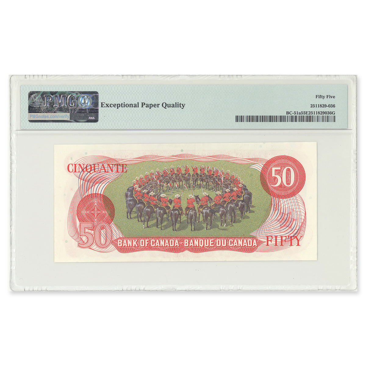 $50 1975 BC-51a Lawson-Bouey Prefix HD PMG AU-55