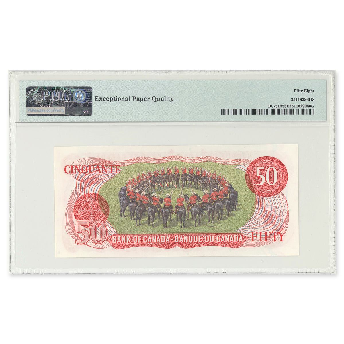$50 1975 BC-51b Crow-Bouey Prefix EFA PMG AU-58
