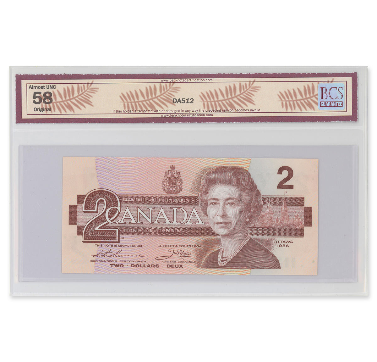 $2 1986 BC-55b Thiessen-Crow Prefix AUL BCS AU-58