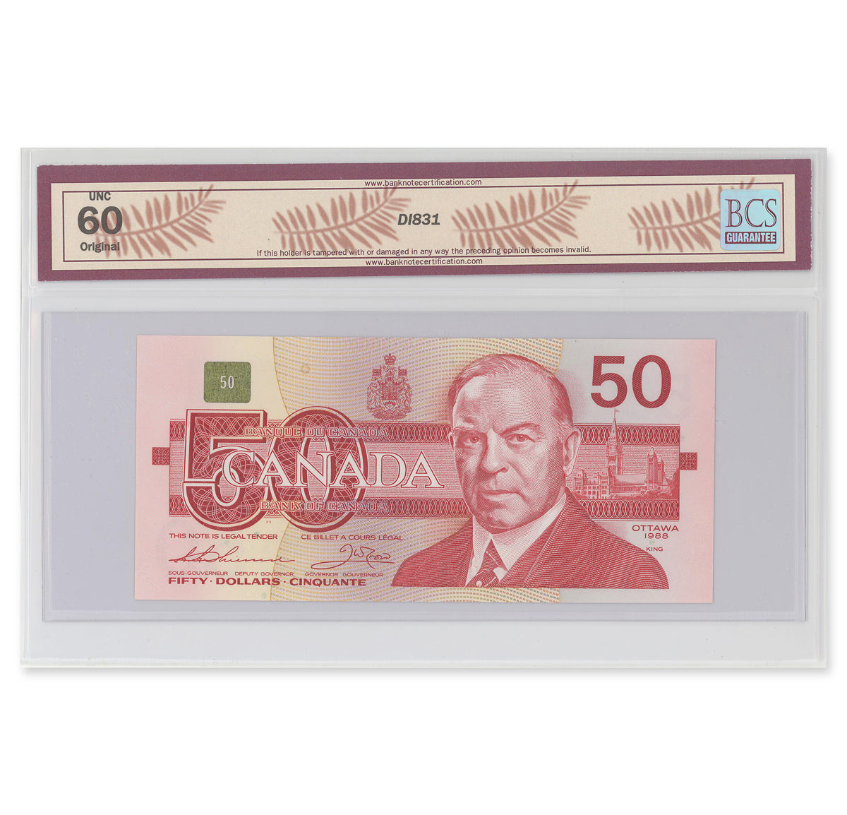 $50 1988 BC-59a Thiessen-Crow Prefix EHT BCS UNC-60