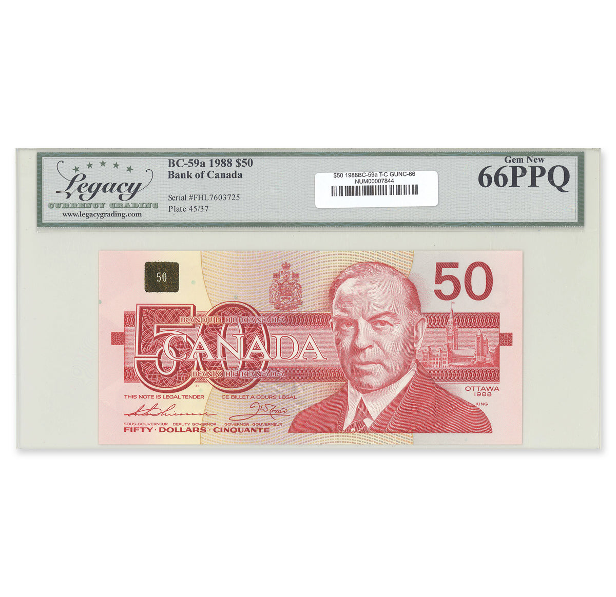 $50 1988 BC-59a Thiessen-Crow Prefix FHL Legacy GUNC-66