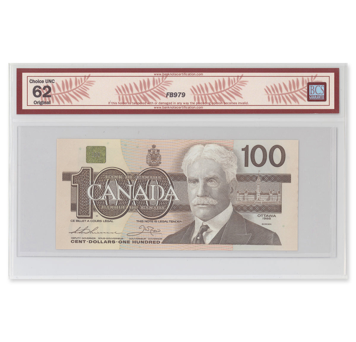 $100 1988 BC-60a Thiessen-Crow Prefix AJT BCS UNC-62