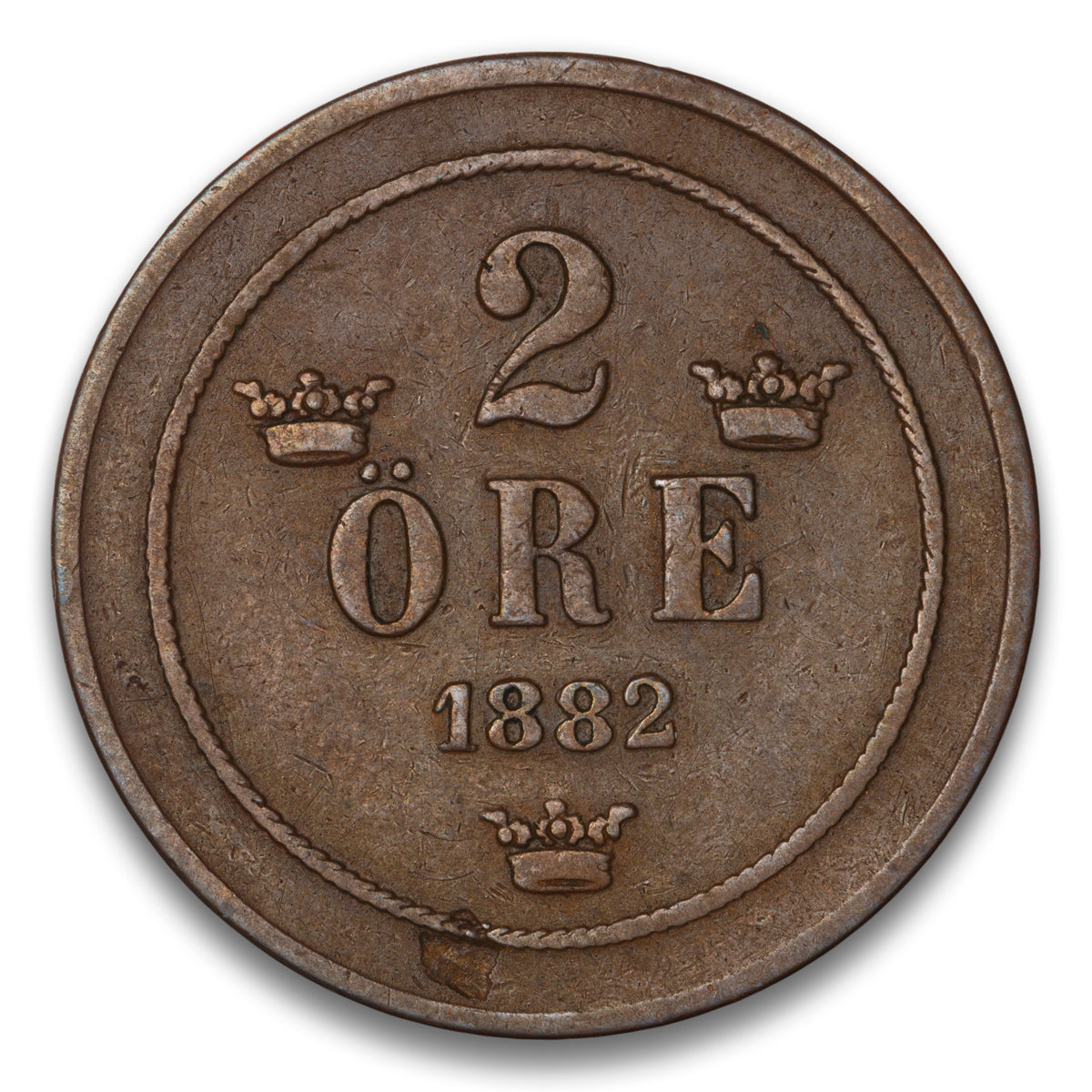 Sweden Base 2 Ore 1882