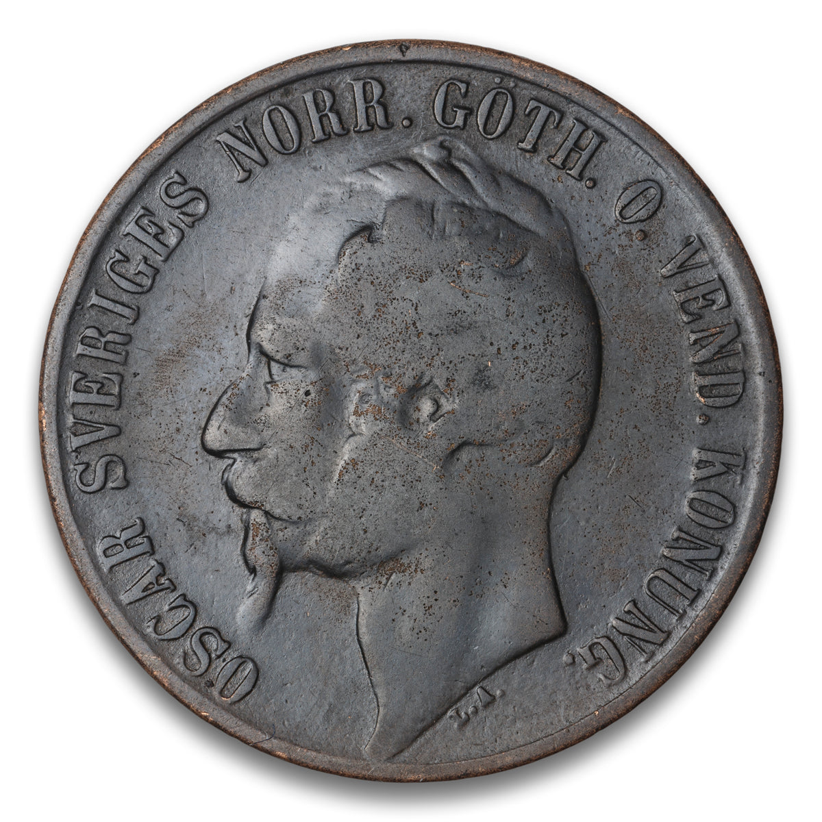 8 over 7 Sweden Base 5 Ore 1858