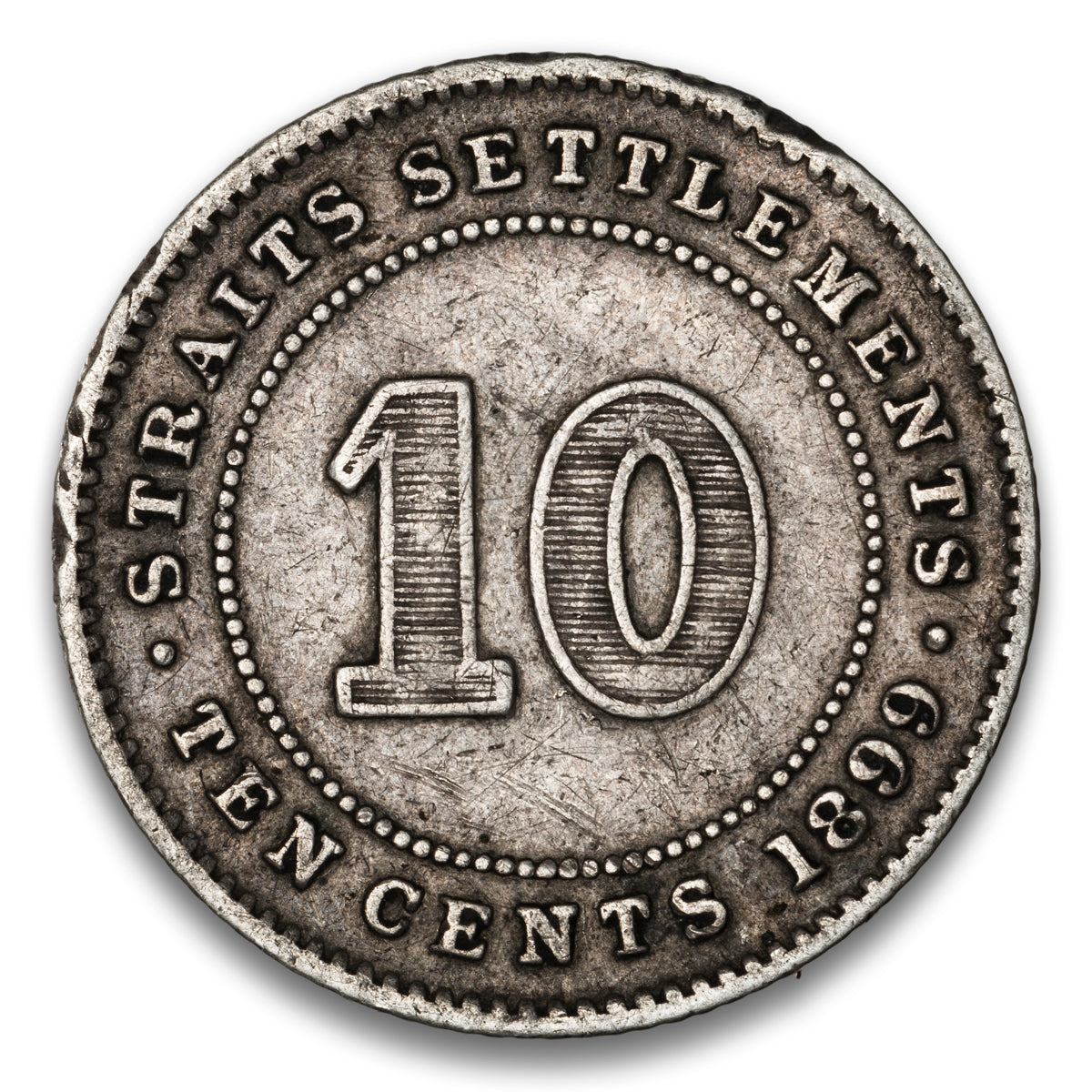 Straits Settlements 10 Cent Silver 1899