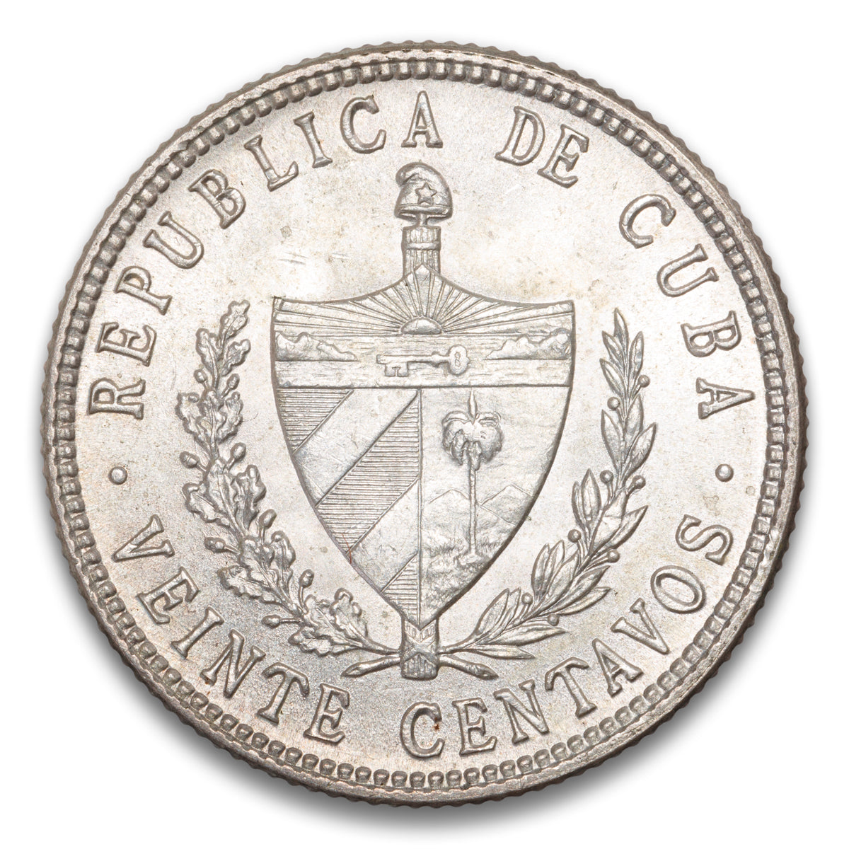 Cuba Silver 20 Centavos 1949