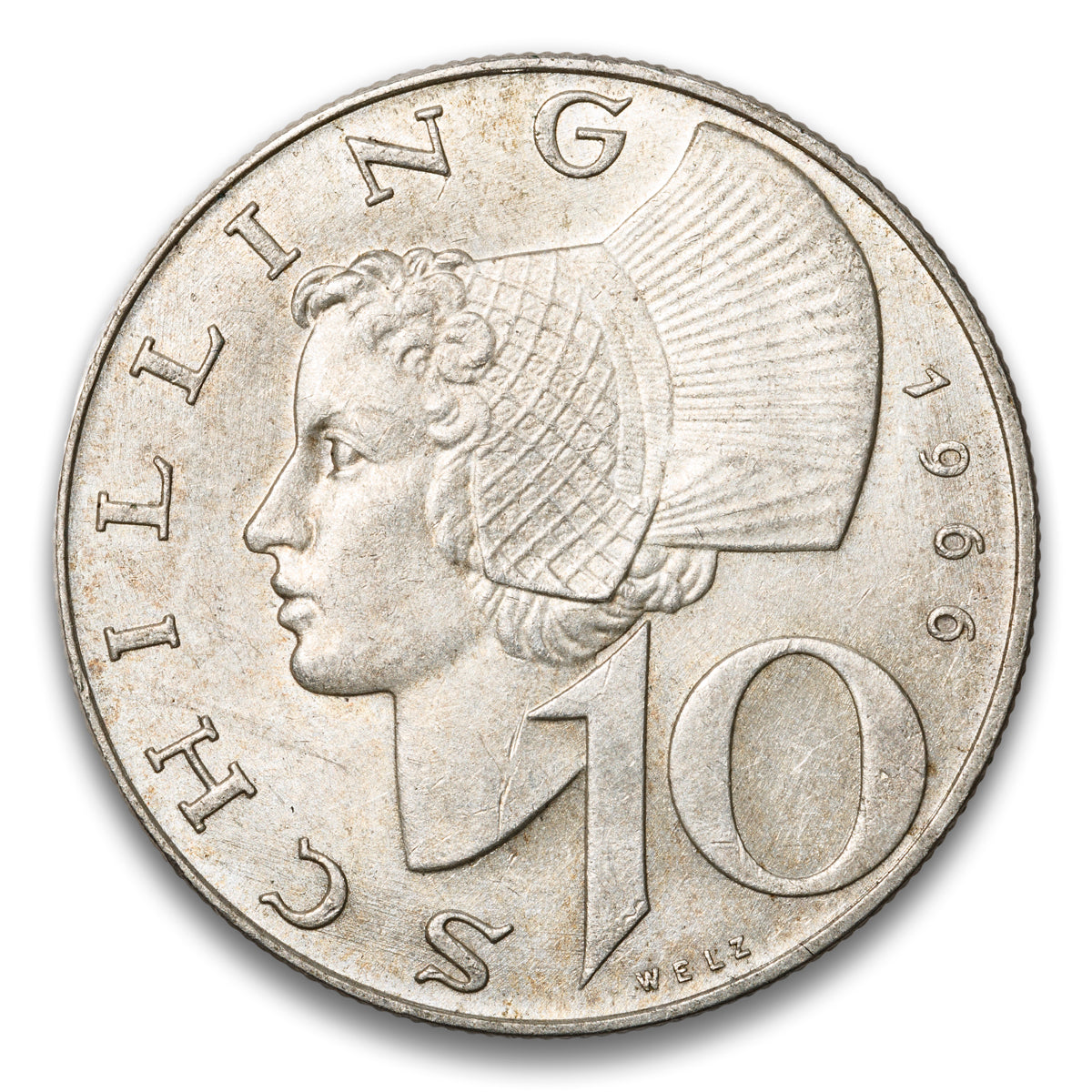 Austria Silver 10 Schilling 1966