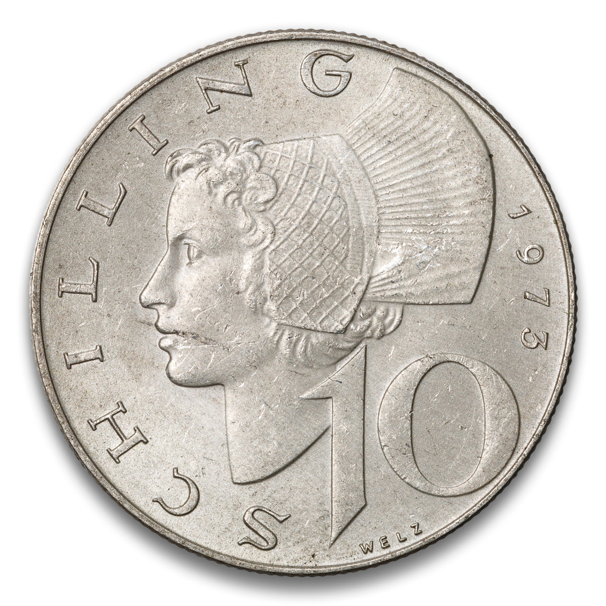 Austria Silver 10 Schilling 1973