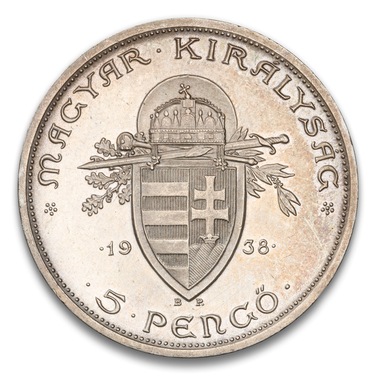 Hungary Silver 5 Pengo 1938