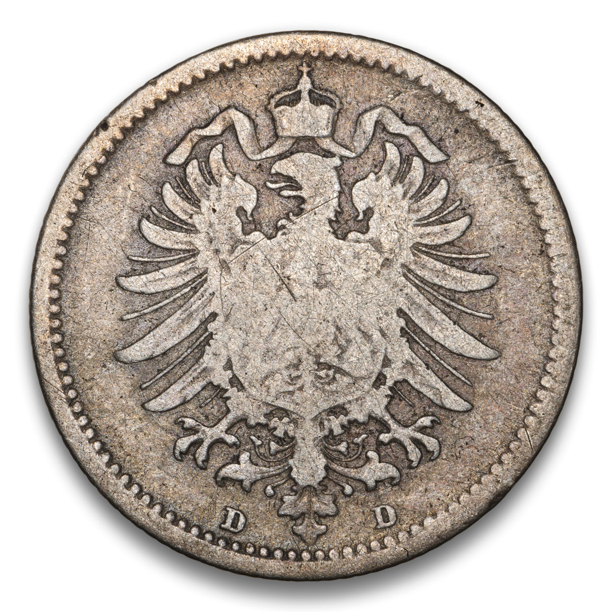 Germany Silver 20 Pfennig 1874 D