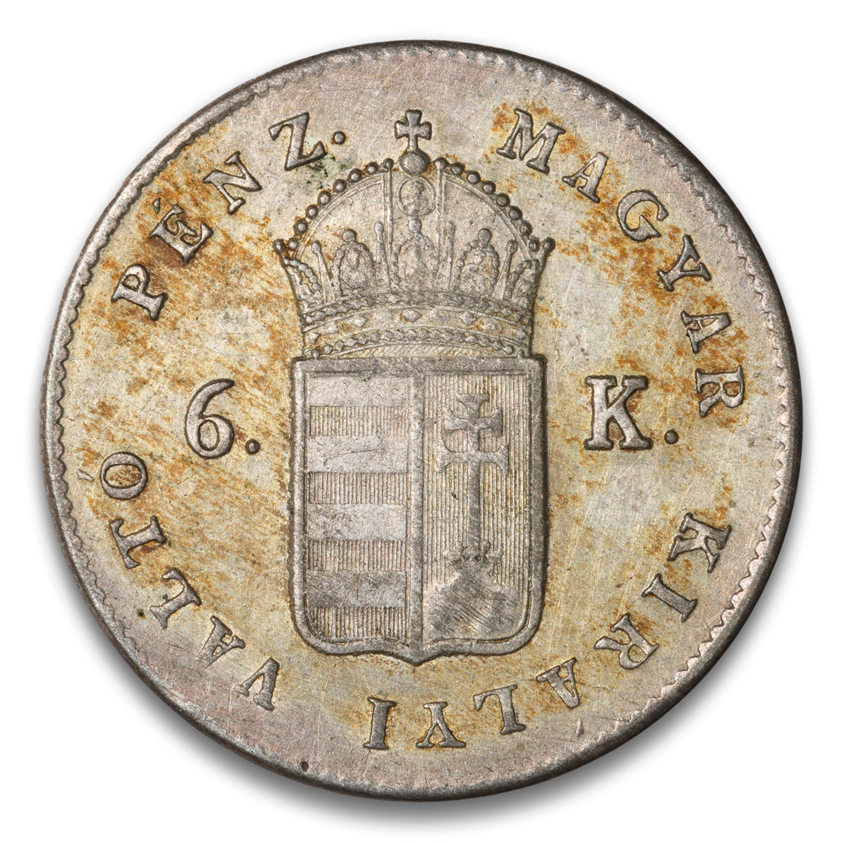 Hungary Silver 6 Krajczar 1849 NB