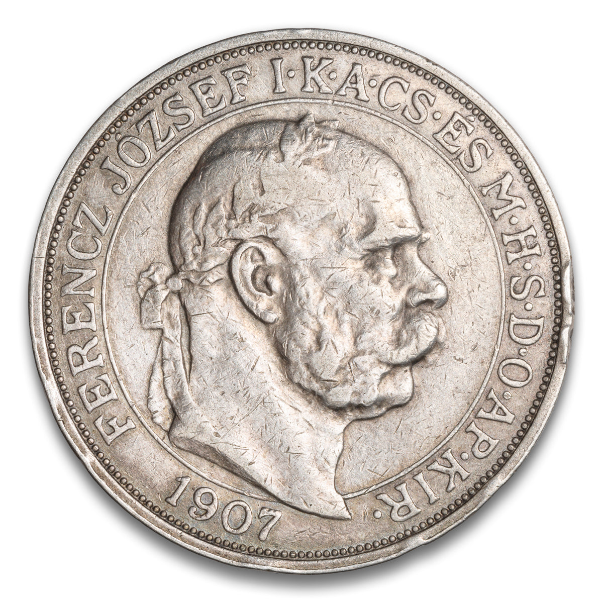 Hungary Silver 5 Korona 1907