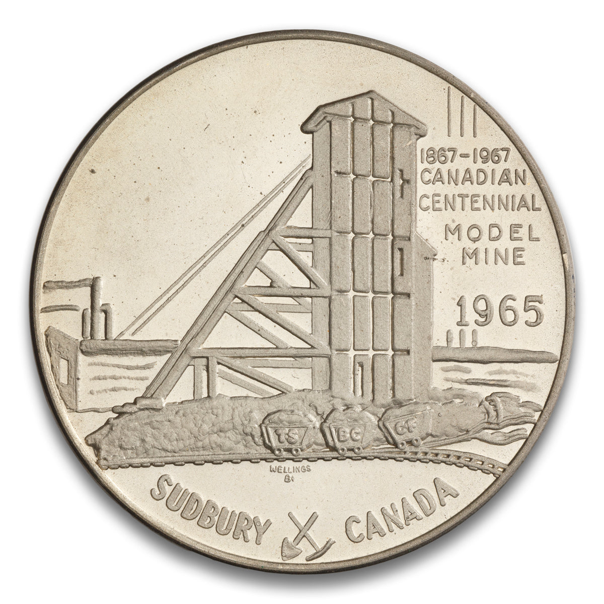 Model Mine - NS Canada Centennial Numismatic Park - Sudbury, ON Base medal 1965