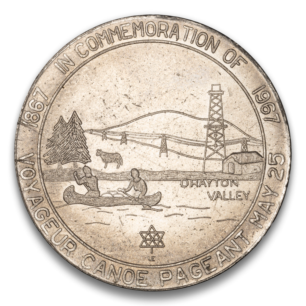 Drayton Valley, AB Canada Centennial Base trade dollar 1867-1967
