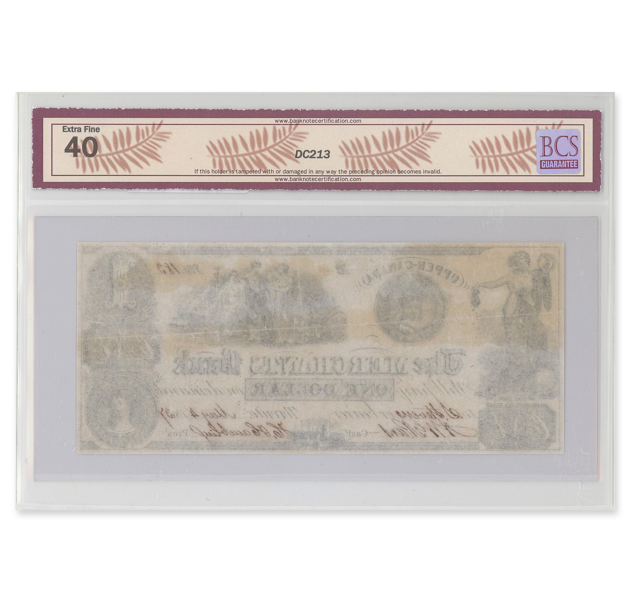 $1 1837 450-10-02 The Merchant's Bank Rank-Hambiln BCS EF-40
