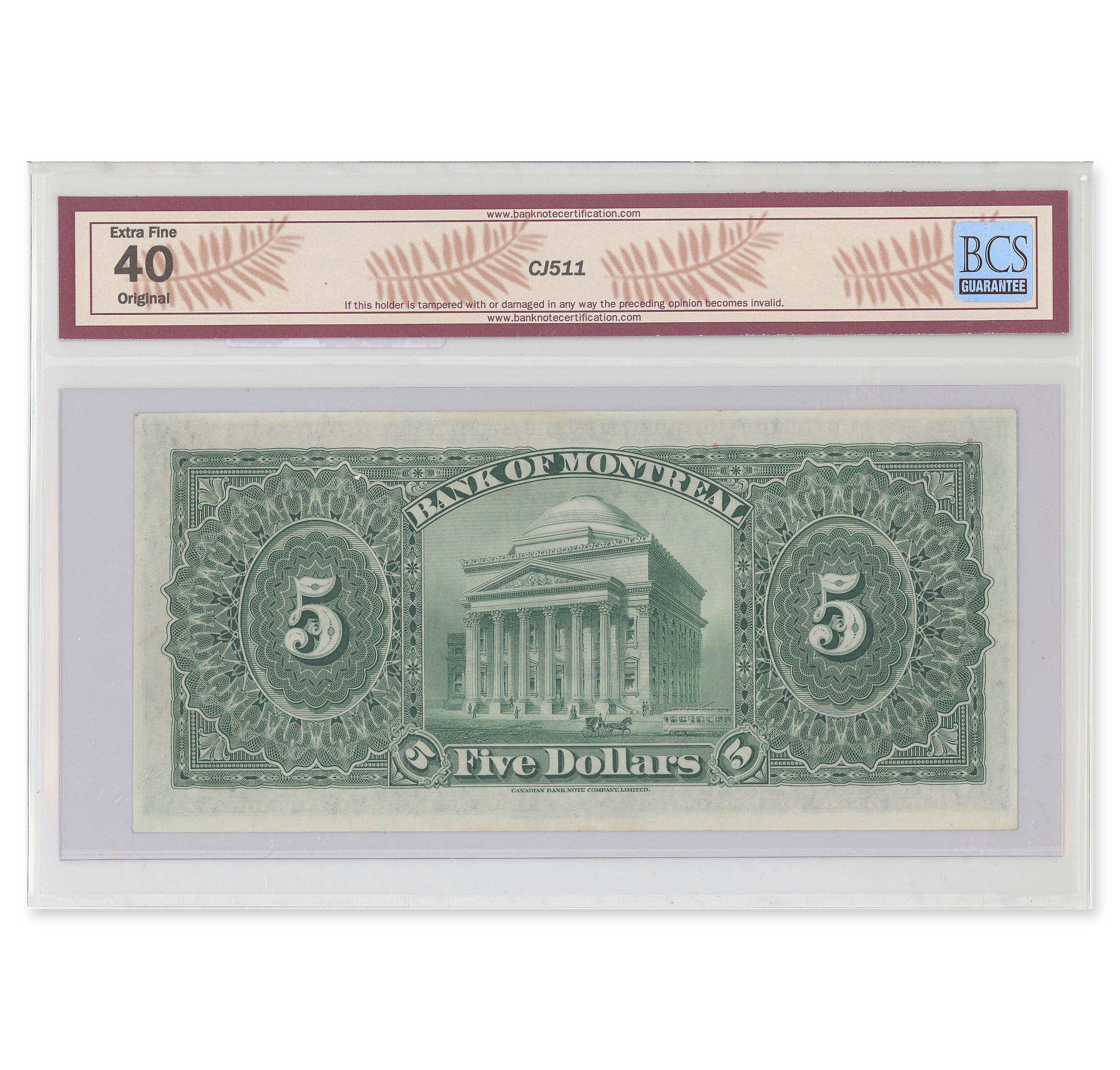 $5 1931 505-28-02 The Bank of Montreal Bog-Gordon BCS EF-40