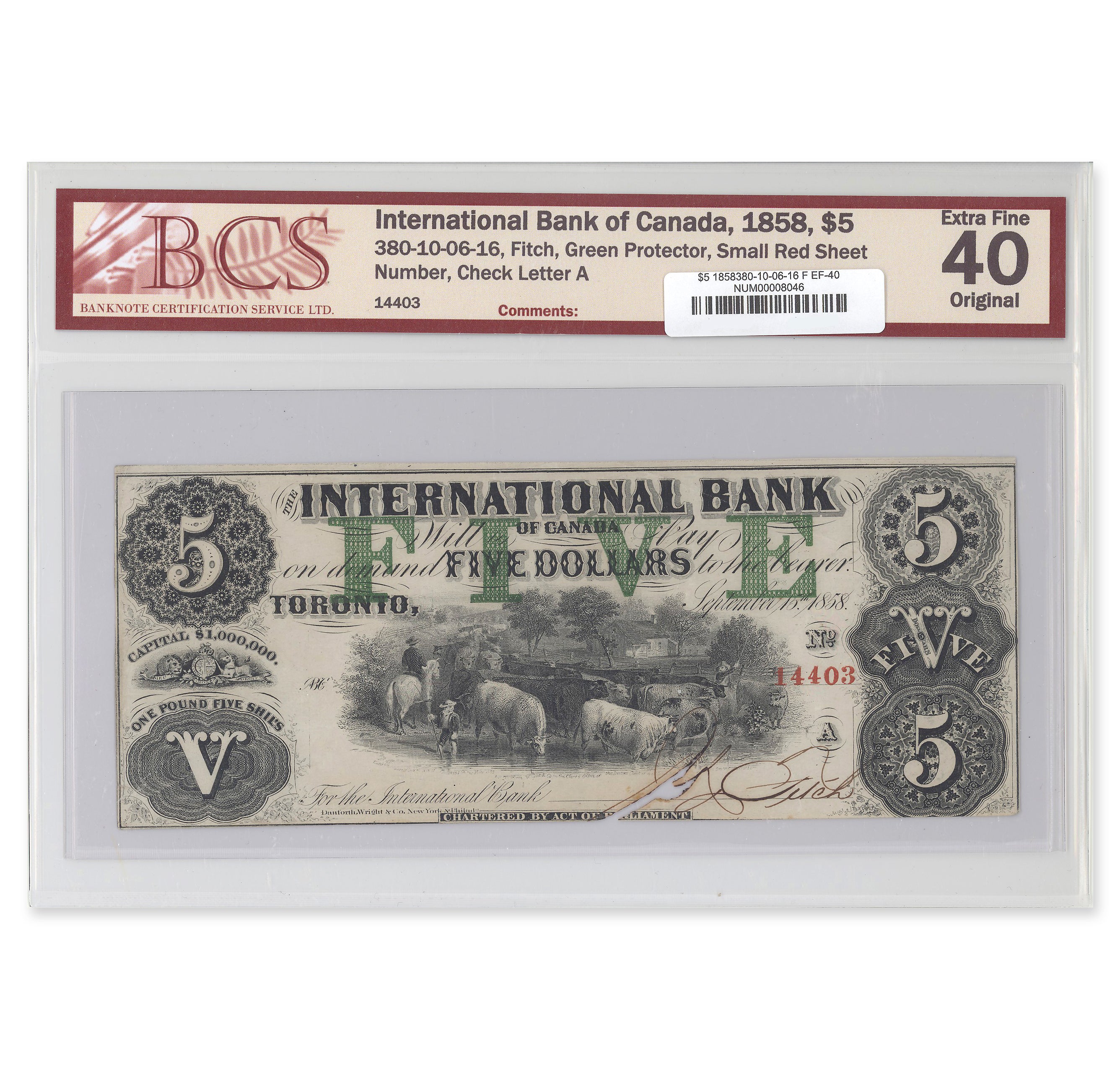 $5 1858 380-10-06-16 International Bank of Canada BCS EF-40