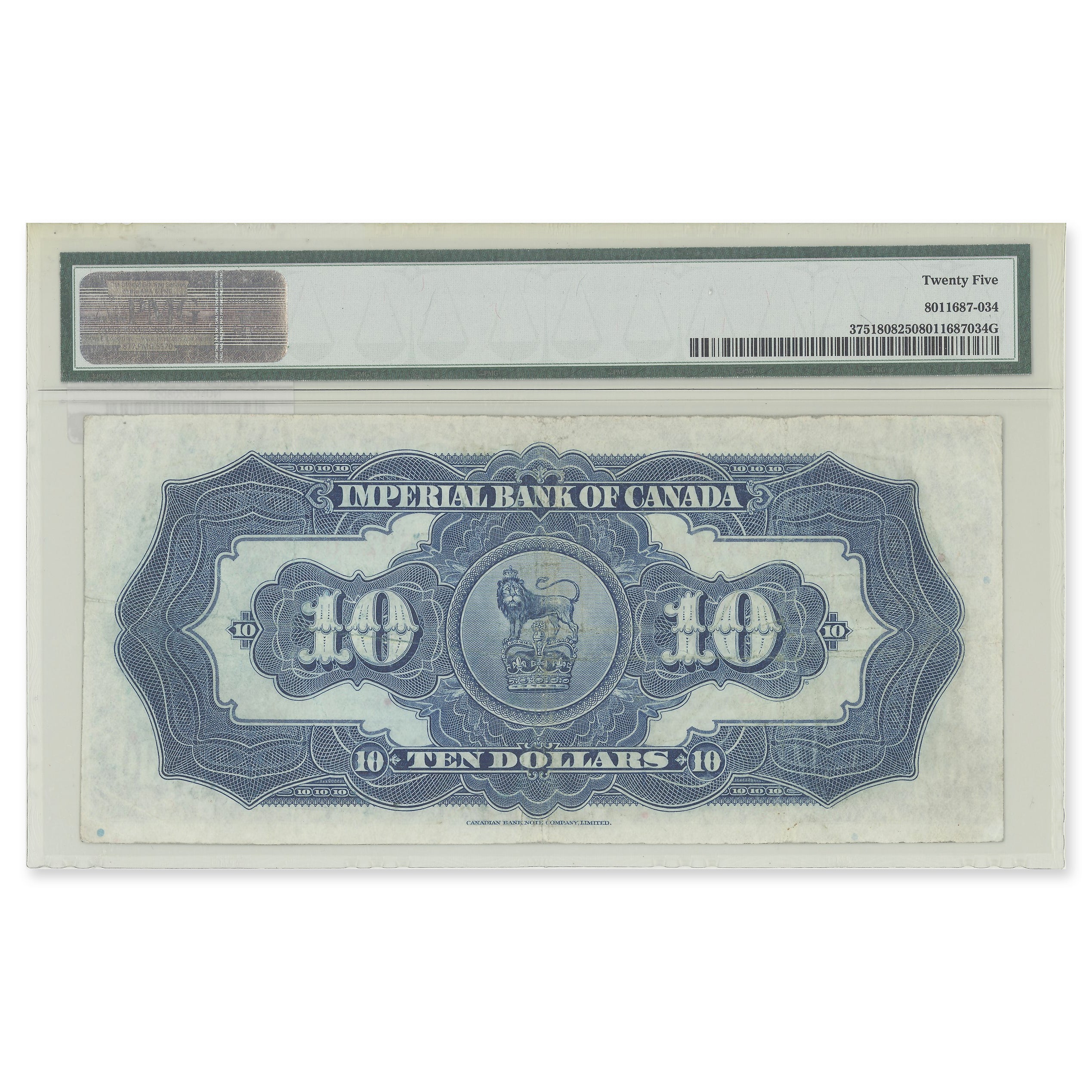 $10 1923 375-18-08 Imperial Bank of Canada Rolph-Phipps Prefix R PMG VF-25